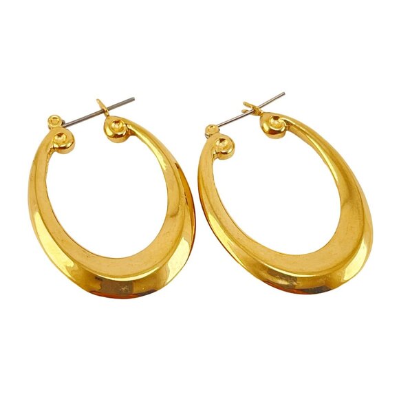 Givenchy 1990s Vintage Hoop Logo Earrings Signed Designer - Picture 8 of 8